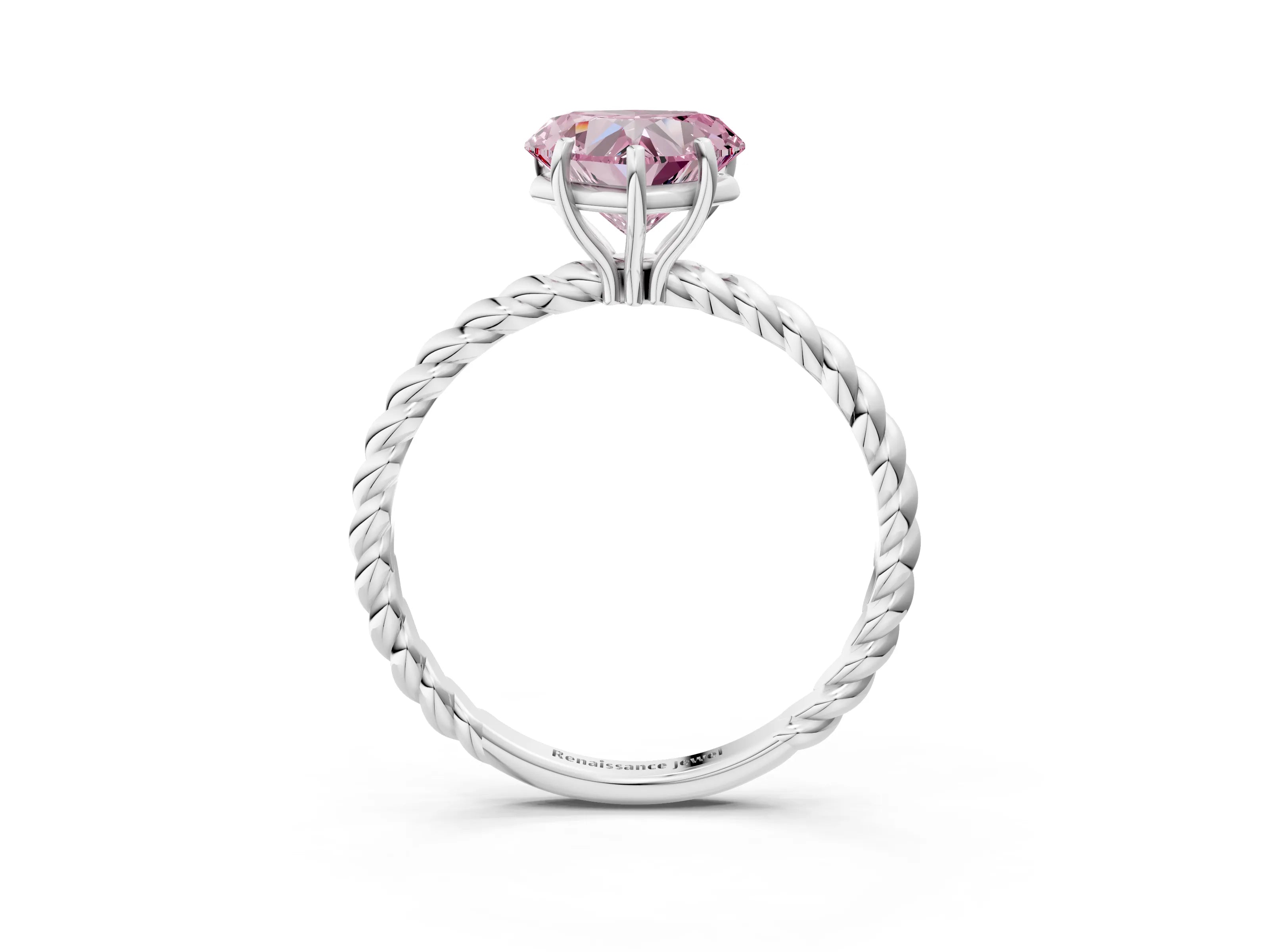 White gold Fancy Pink Heart Cut Solitaire Twisted Band 4-Prong Ring_27