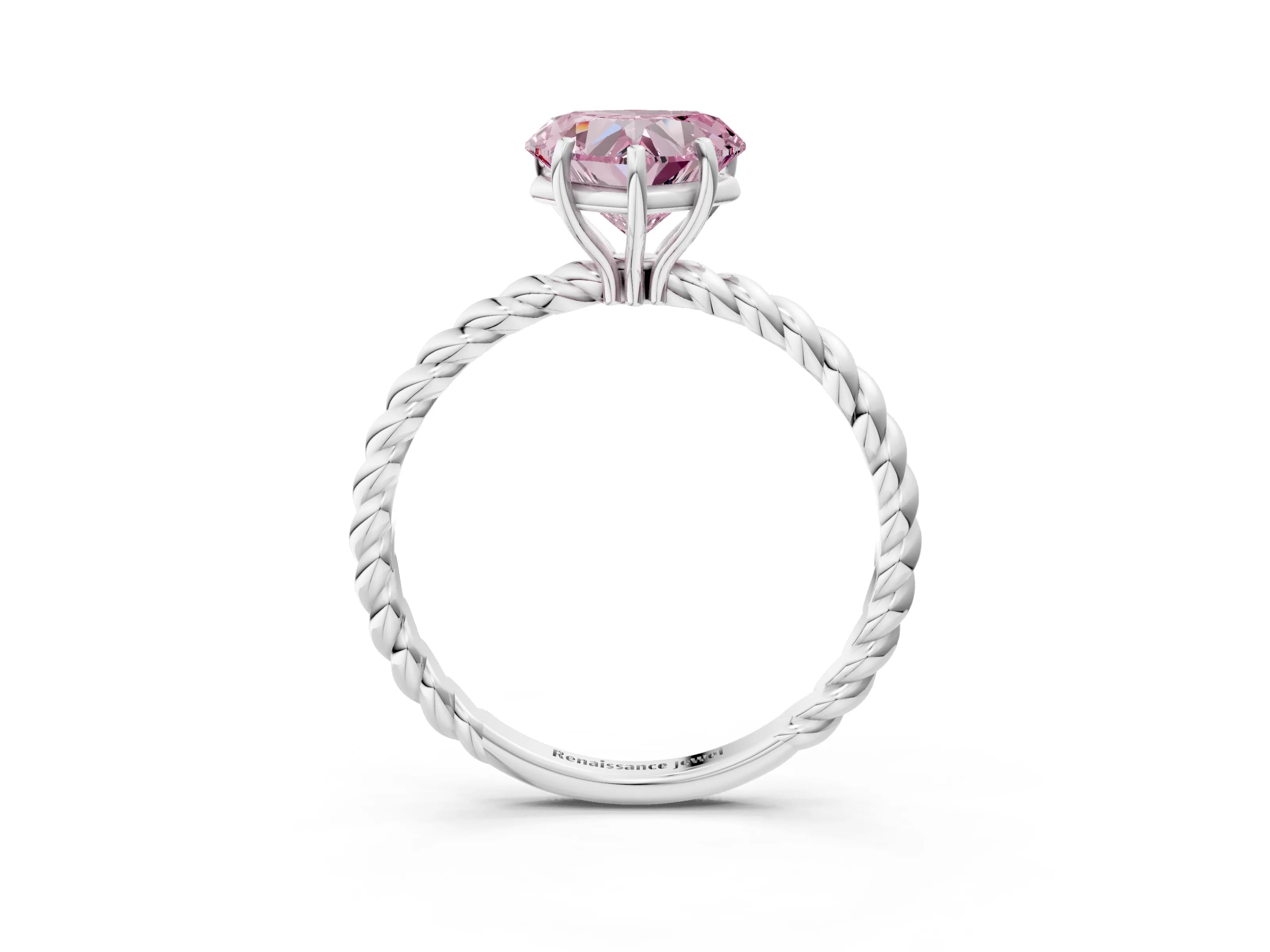 White gold Fancy Pink Heart Cut Solitaire Twisted Band 4-Prong Ring_33