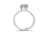White gold Fancy Pink Heart  Cut Solitaire Twisted Band with Four-Prong Setting_115