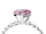 White gold Fancy Pink Heart  Cut Solitaire Twisted Band with Four-Prong Setting_116