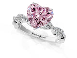 White gold Fancy Pink Heart Cut Solitaire Twisted Pave Band with Four-Prong Setting_16