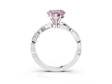 White gold Fancy Pink Heart Cut Solitaire Twisted Pave Band with Four-Prong Setting_18