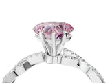 White gold Fancy Pink Heart Cut Solitaire Twisted Pave Band with Four-Prong Setting_19