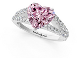 White gold Fancy Pink Heart  Cut Split Shank Pave Diamond Engagement Ring with Four-Prong Setting_25