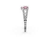 White gold Fancy Pink Heart  Cut Split Shank Pave Diamond Engagement Ring with Four-Prong Setting_26