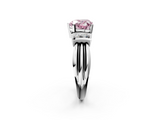 White gold Fancy Pink Heart  Cut Three-Stone Channel Set Ring with Bar Prongs_64