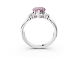White gold Fancy Pink Heart  Cut Three-Stone Channel Set Ring with Bar Prongs_65