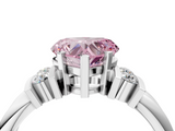 White gold Fancy Pink Heart  Cut Three-Stone Channel Set Ring with Bar Prongs_66