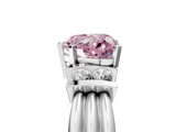 White gold Fancy Pink Heart  Cut Three-Stone Channel Set Ring with Bar Prongs_67