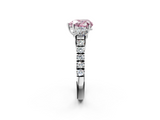 White gold Fancy Pink Heart  Cut Three-Stone Diamond Pave Band with Prong Setting_39