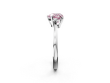 White gold Fancy Pink Heart  Cut Three-Stone Solitaire Ring with Round Accent Diamonds and Four-Prong Setting_22