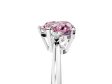 White gold Fancy Pink Heart  Cut Three-Stone Solitaire Ring with Round Accent Diamonds and Four-Prong Setting_25
