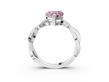 White gold Fancy Pink Heart  Cut Twisted Pavé Band Solitaire Ring with Four-Prong Setting_58