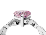White gold Fancy Pink Heart  Cut Twisted Pavé Band Solitaire Ring with Four-Prong Setting_59