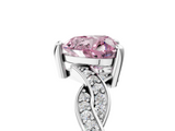 White gold Fancy Pink Heart  Cut Twisted Pavé Band Solitaire Ring with Four-Prong Setting_60