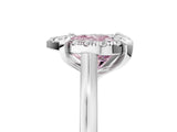 White gold Fancy Pink Heart  Diamond Cluster Halo Solitaire with Four-Prong Setting_94