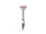 White gold Fancy Pink Heart  Diamond Cluster Prong-Set Solitaire Ring_43