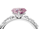 White gold Fancy Pink Heart  Diamond Cluster Prong-Set Solitaire Ring_46