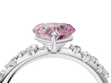 White gold Fancy Pink Heart  Diamond Cluster Prong-Set Solitaire Ring_55