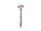 White gold Fancy Pink Heart  Diamond Pavé Band Solitaire with Four-Prong Setting_198