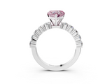 White gold Fancy Pink Heart  Diamond Pavé Band Solitaire with Four-Prong Setting_6