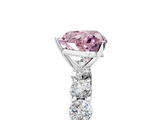 White gold Fancy Pink Heart  Diamond Pavé Band Solitaire with Four-Prong Setting_8