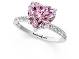 White gold Fancy Pink Heart  Diamond Pavé Band with Six-Prong Setting_28