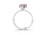 White gold Fancy Pink Heart  Diamond Pavé Band with Six-Prong Setting_30