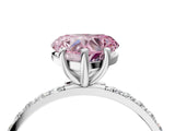 White gold Fancy Pink Heart  Diamond Pavé Band with Six-Prong Setting_31