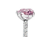 White gold Fancy Pink Heart  Diamond Pavé Band with Six-Prong Setting_32