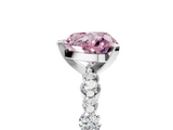 White gold Fancy Pink Heart  Diamond Prong Set Engagement Ring with Pave Band_213