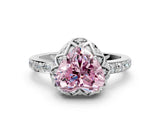 White gold Fancy Pink Heart  Diamond Solitaire Ring with Shared Prong Pavé Band_13