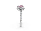 White gold Fancy Pink Heart  Diamond Solitaire Ring with Shared Prong Pavé Band_27