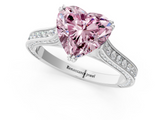 White gold Fancy Pink Heart  Diamond Solitaire with Pave Band and Six-Prong Setting_21