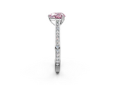 White gold Fancy Pink Heart  Diamond Solitaire with Pave Band and Six-Prong Setting_22