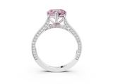 White gold Fancy Pink Heart  Diamond Solitaire with Pave Band and Six-Prong Setting_23