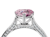 White gold Fancy Pink Heart  Diamond Solitaire with Pave Band and Six-Prong Setting_24