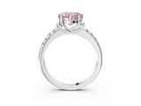 White gold Fancy Pink Heart  Diamond Three-Stone Pave Band with Four-Prong Setting_23