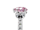 White gold Fancy Pink Heart  Diamond Three-Stone Pave Band with Four-Prong Setting_25