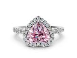 White gold Fancy Pink Heart  Halo Diamond Engagement Ring with Pavé Band and Four-Prong Setting_87
