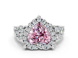 White gold Fancy Pink Heart  Halo Diamond Engagement Ring with Split Shank and Four-Prong Setting_67