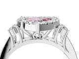 White gold Fancy Pink Heart  Halo Diamond Engagement Ring with Split Shank and Four-Prong Setting_71