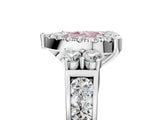 White gold Fancy Pink Heart  Halo Diamond Engagement Ring with Split Shank and Four-Prong Setting_71