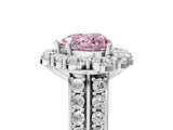 White gold Fancy Pink Heart  Halo Diamond Engagement Ring with Split Shank and Prong Setting_105