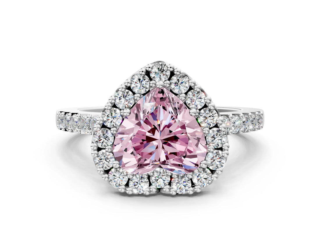 White gold Fancy Pink Heart  Halo Diamond Pavé Solitaire Ring_39