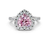 White gold Fancy Pink Heart  Halo Diamond Pavé Solitaire Ring_39