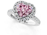 White gold Fancy Pink Heart  Halo Diamond Pavé Solitaire Ring_42