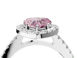 White gold Fancy Pink Heart  Halo Diamond Pavé Solitaire Ring_43