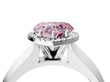White gold Fancy Pink Heart  Halo Diamond Ring with Cathedral Band and Four-Prong Setting_53