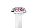White gold Fancy Pink Heart  Halo Diamond Ring with Cathedral Band and Four-Prong Setting_54
